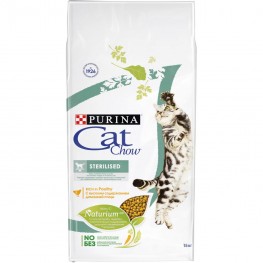 Сухой корм Purina Cat Chow для стерилизованных кошек и кастрированных котов, домашняя птица, 400 г